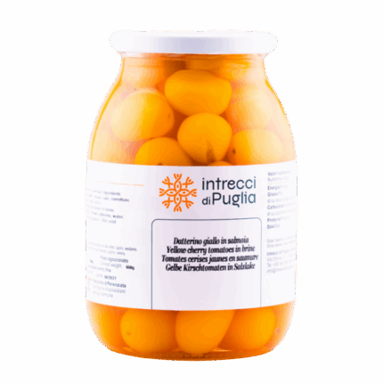 Pomodoro Datterino giallo in salamoia 950G intrecci di puglia