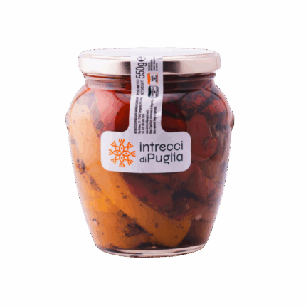 Peperoni grigliati in olio 550G intrecci di puglia