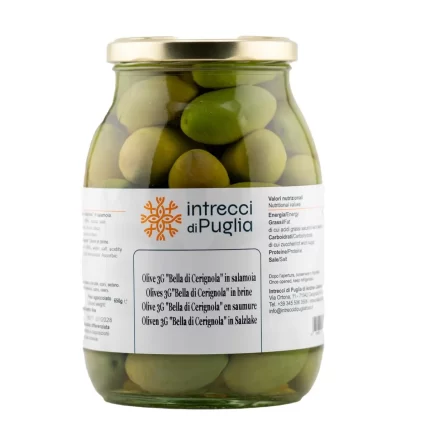 Olive Bella di Cerignola 950G intrecci di puglia