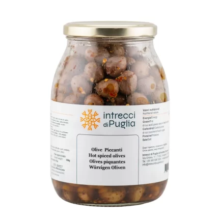 Olive piccanti 950G intrecci di puglia