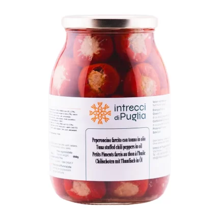 Peperoncini ripieni al tonno 950G intrecci di puglia